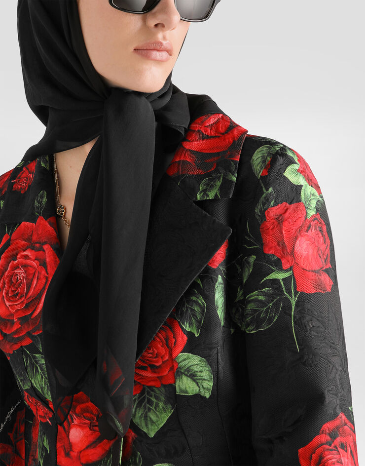 Dolce & Gabbana Rose-print brocade coat Multicolor F0Y60TFSTB4
