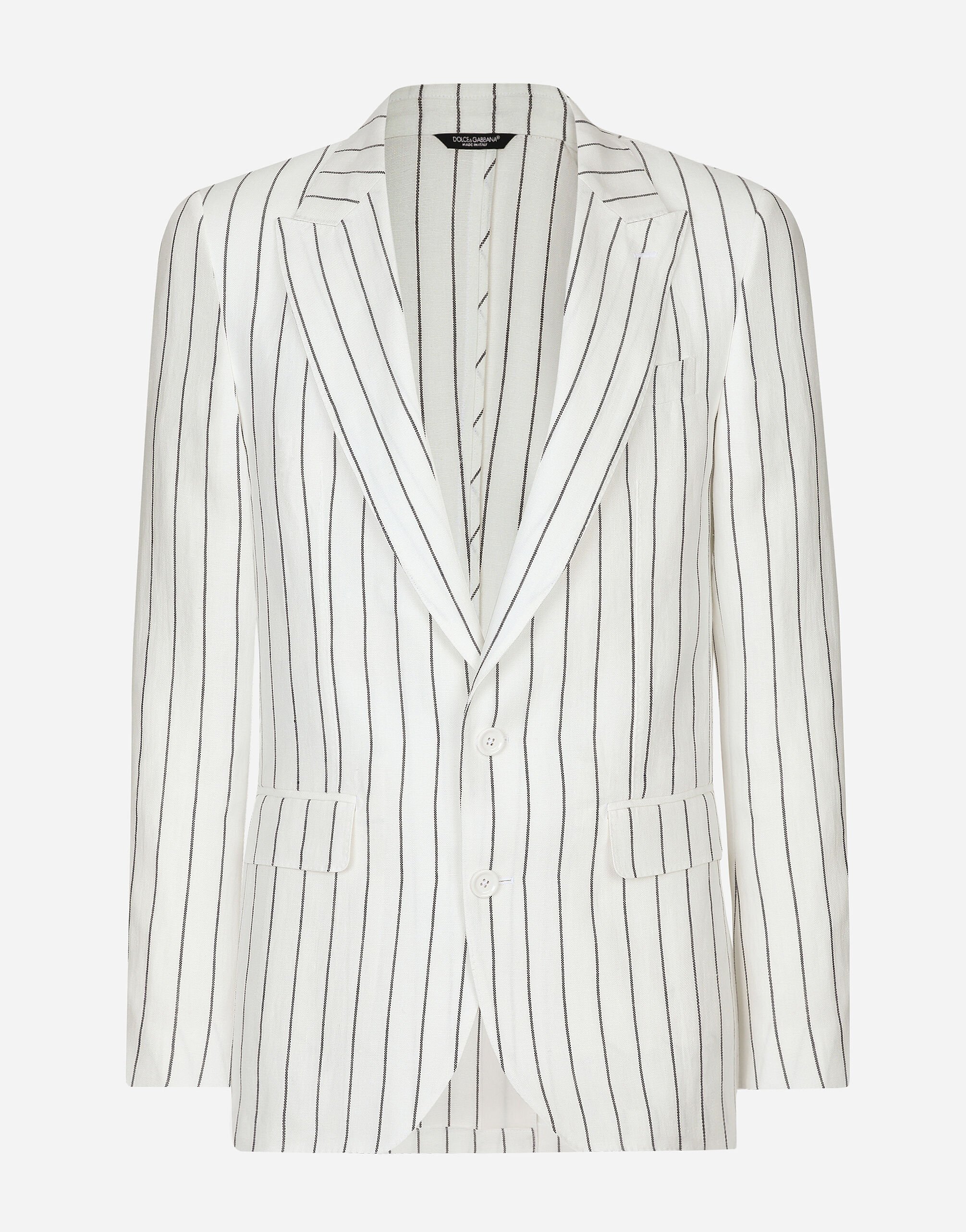 Dolce & Gabbana Single-breasted linen Sicilia-fit jacket Grey G2NW1TFU4LB