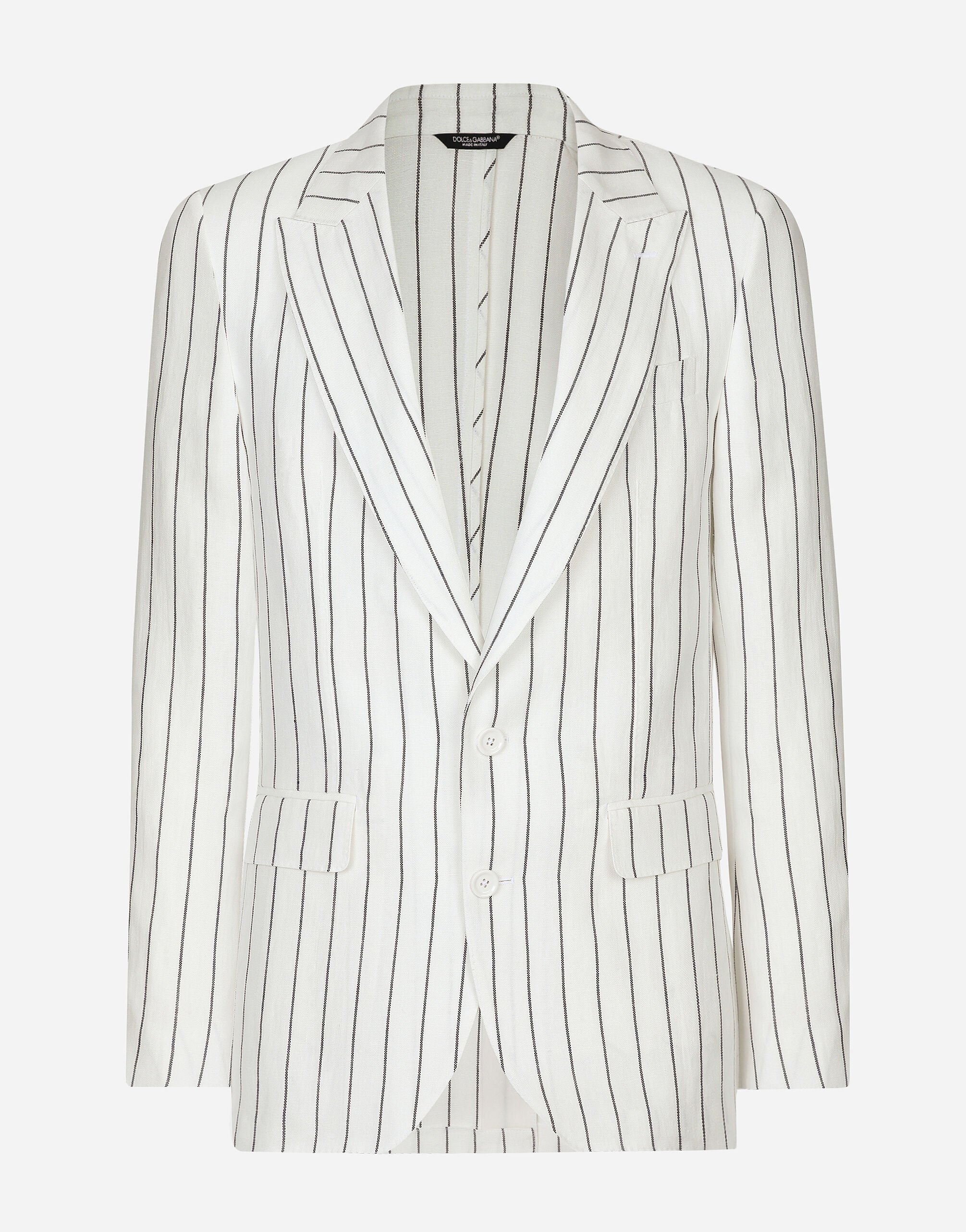 Dolce & Gabbana Single-breasted linen Sicilia-fit jacket White G2NW1TFU4DV