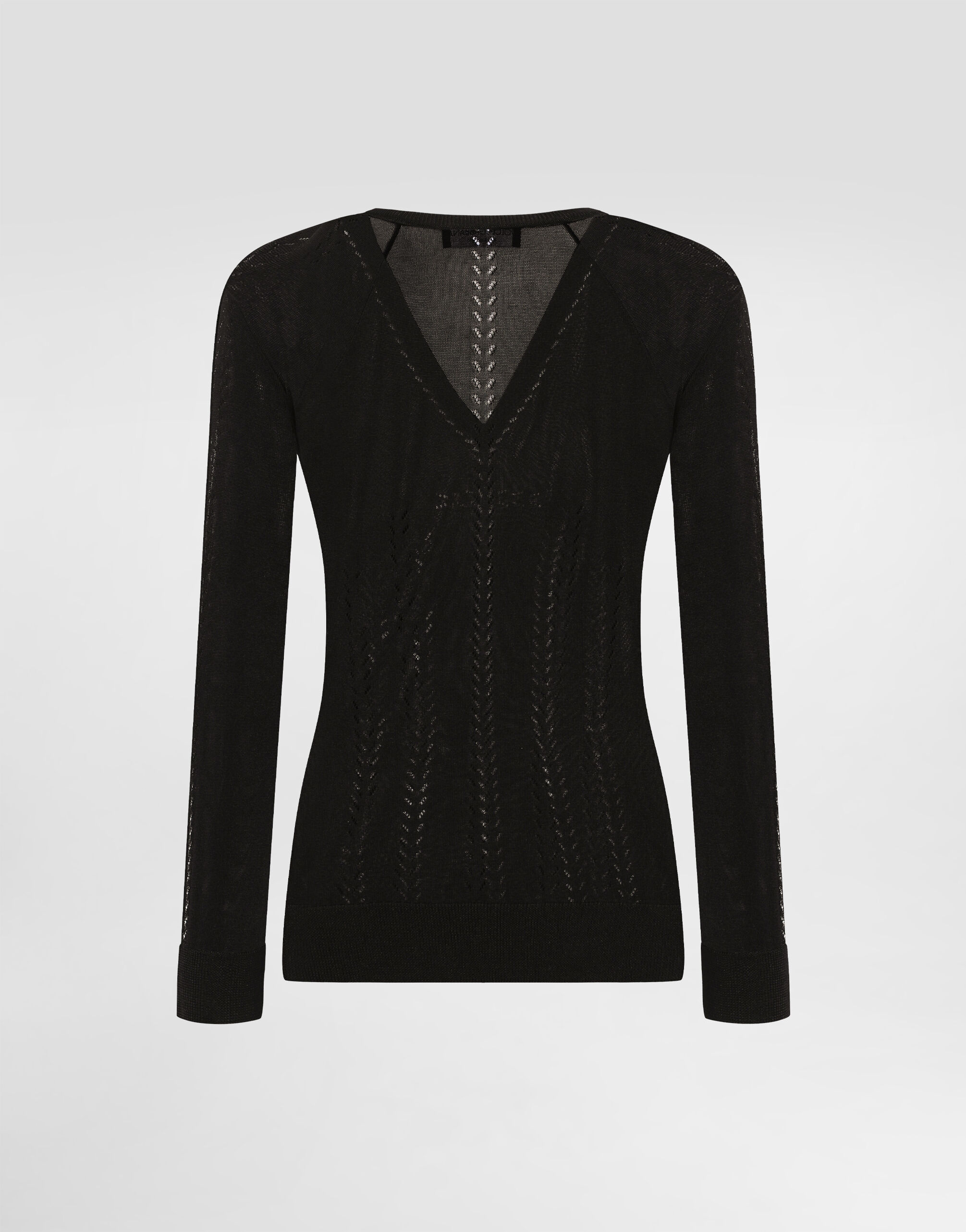 Silk v-neck sweater in Black for Women | Dolce&Gabbana® US