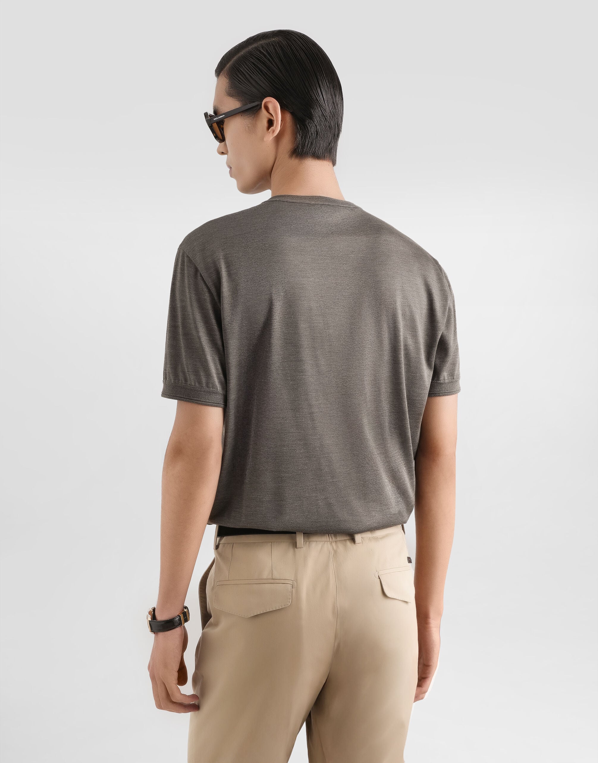 Crew neck silk t-shirt - thumbnail 10