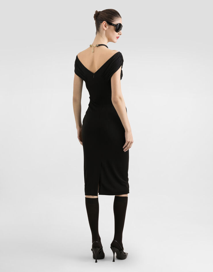 Dolce & Gabbana Robe en organsin crêpe Noir F6TWQTFUGTD