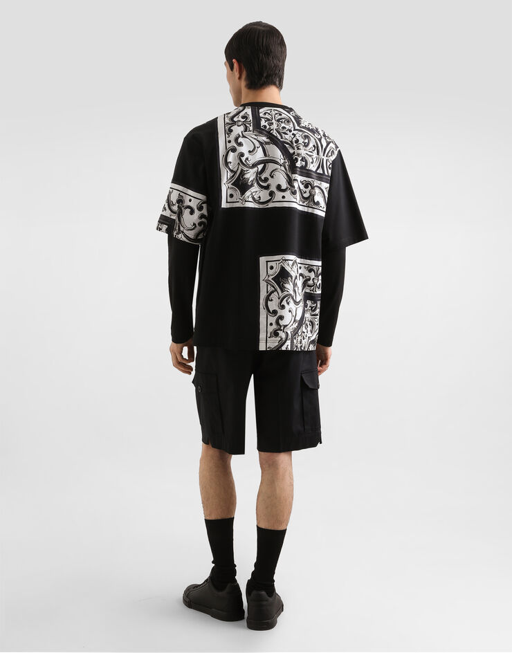 Dolce & Gabbana Majolica-print cotton t-shirt Dolce & Gabbana Majolica-print cotton t-shirt Multicolor G8SS5THU7SD