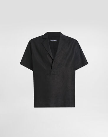 Dolce & Gabbana Linen vanity shirt Black G5NI0TFU4JB