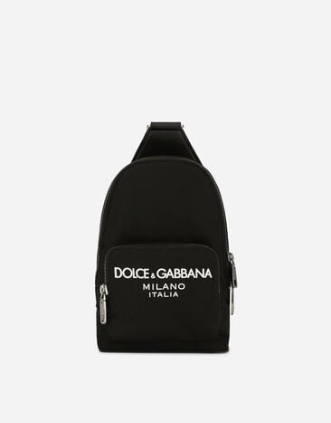 Dolce&Gabbana Umhängerucksack aus Nylon Grau BM2279AP549