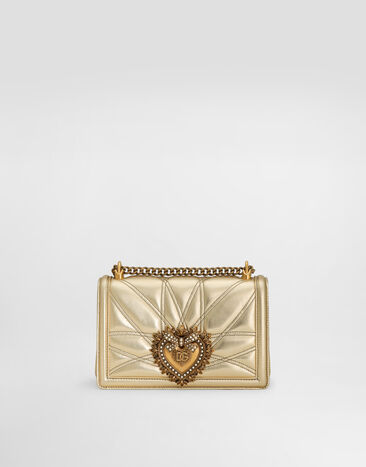 Dolce & Gabbana Mittelgroße Tasche Devotion aus Matelassé-Nappaleder Gold BB7158AD776
