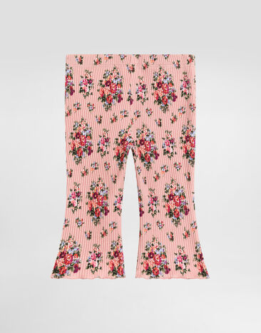 Dolce & Gabbana Rippstrickhose mit Floral-Print Multicolor L2JPG7HS7MK