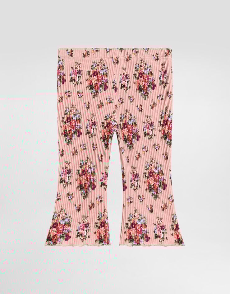 Dolce & Gabbana Floral-print ribbed trousers Multicolor L2JPG7HS7MK