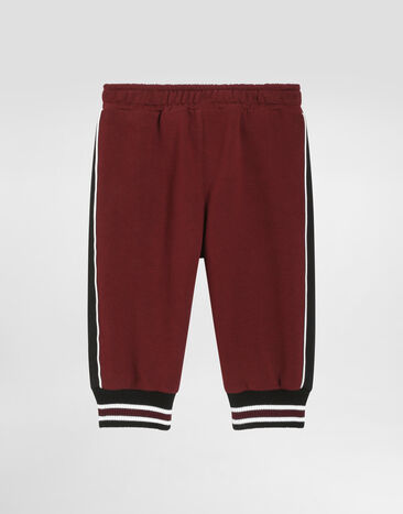 Dolce & Gabbana Fleece trousers with embroidered applications Multicolor L1JPJBG7PUT