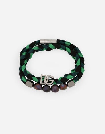 Dolce & Gabbana “Banano” interwoven bracelet Black BJ0820AP599