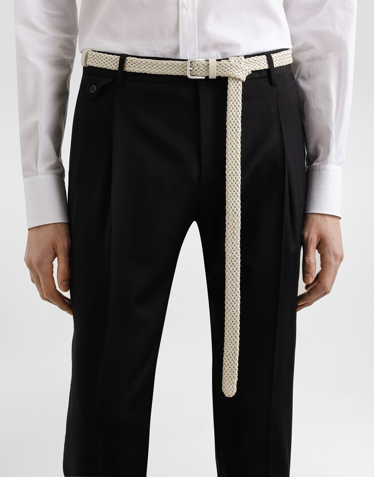 Dolce & Gabbana Cinturón de piel de becerro Blanco BC4924A9Q22