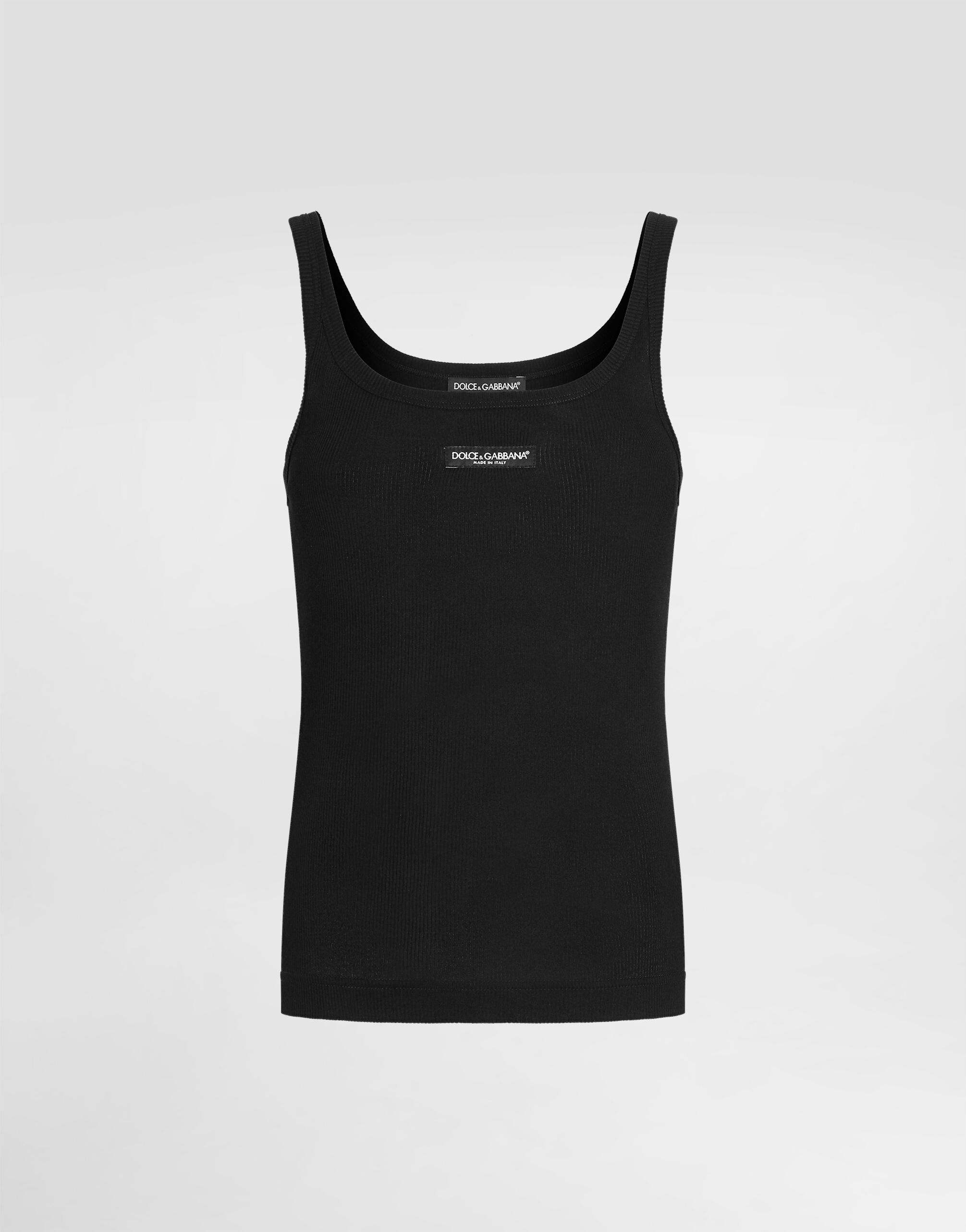 Blackのウィメンズ リブ タンクトップ | Dolce&Gabbana®