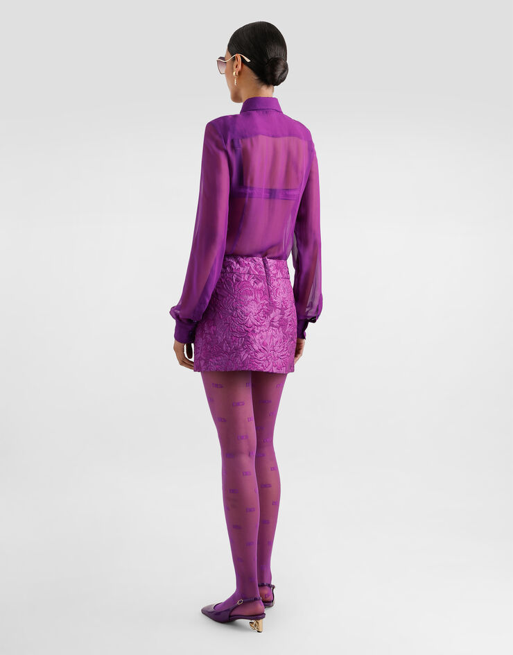 Dolce & Gabbana Brocade miniskirt Purple F4A8CTHJMQO