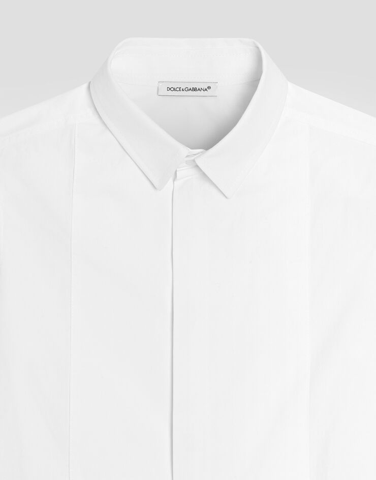 Dolce & Gabbana Poplin shirt with DG embroidery White L43S88G7P1X