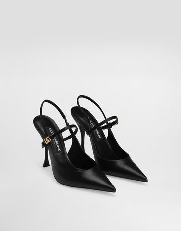 Dolce & Gabbana Zapato destalonado de piel de cabritilla brillante Negro CG0974A5738