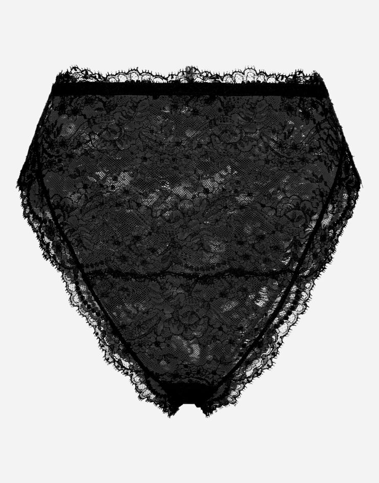 Dolce & Gabbana Slip vita alta in pizzo chantilly Nero O2C42TONO23