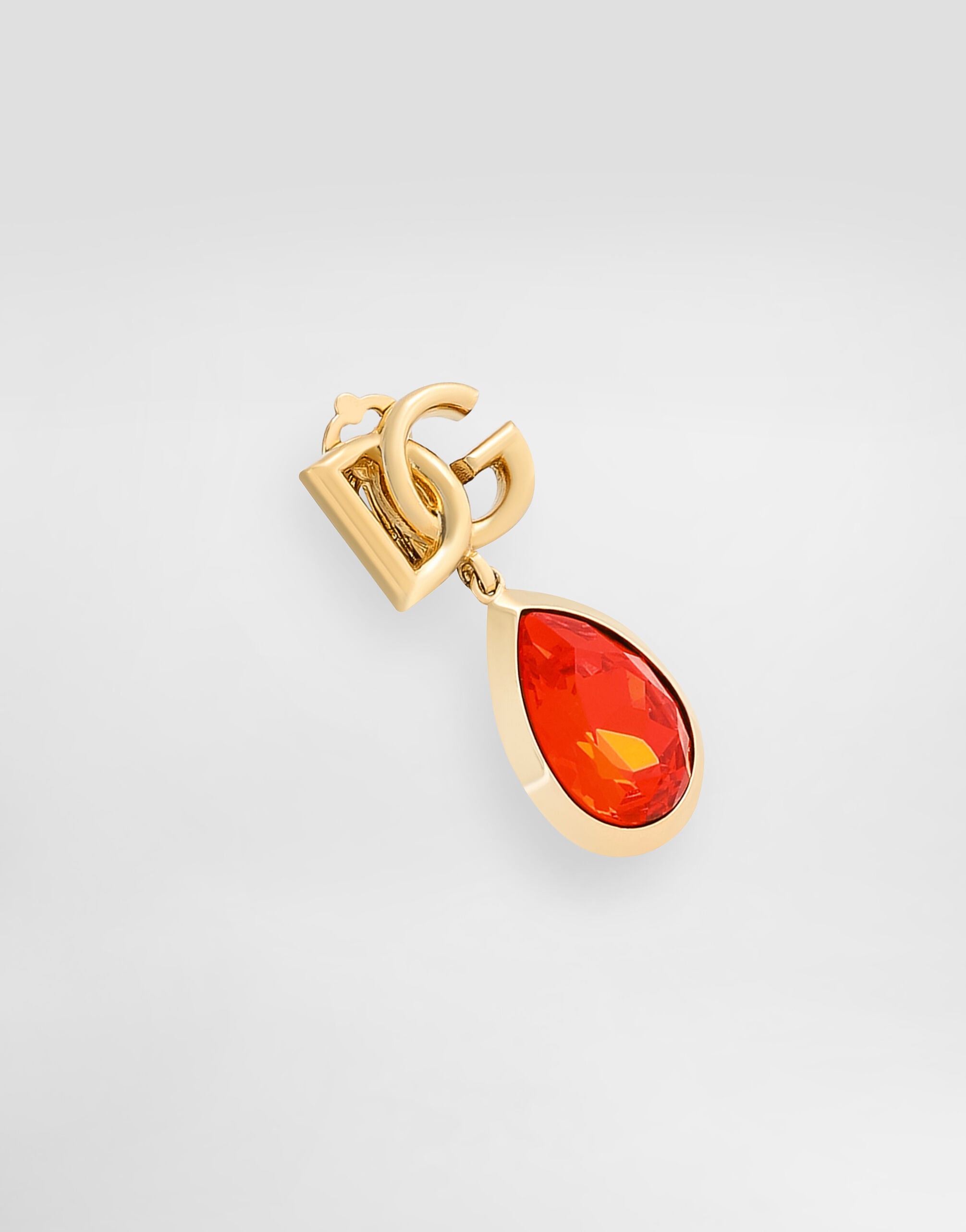 Clip earrings with logo in Orange for Women | Dolce&Gabbana® US