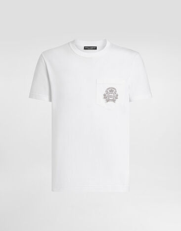 Dolce & Gabbana Cotton t-shirt with embroidery White G8RA2ZG7PZE