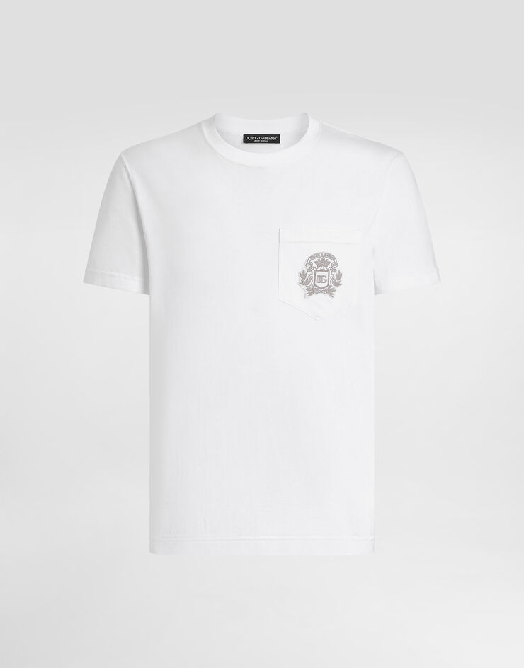 Dolce & Gabbana Cotton t-shirt with embroidery White G8RA2ZG7PZE