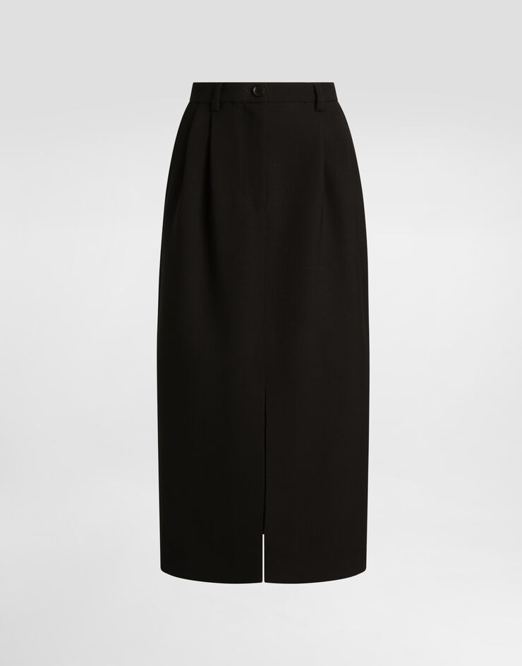 Dolce & Gabbana Double wool crêpe skirt Dolce & Gabbana Double wool crêpe skirt Black F4DKTTFU2L8