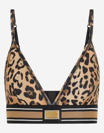Dolce & Gabbana Leopard-print spandex/jersey bralet Multicolor BB2206AW384