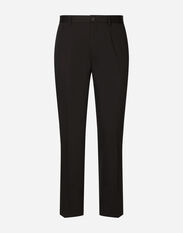 Dolce & Gabbana Stretch cotton pants with branded tag Black VG4390VP187