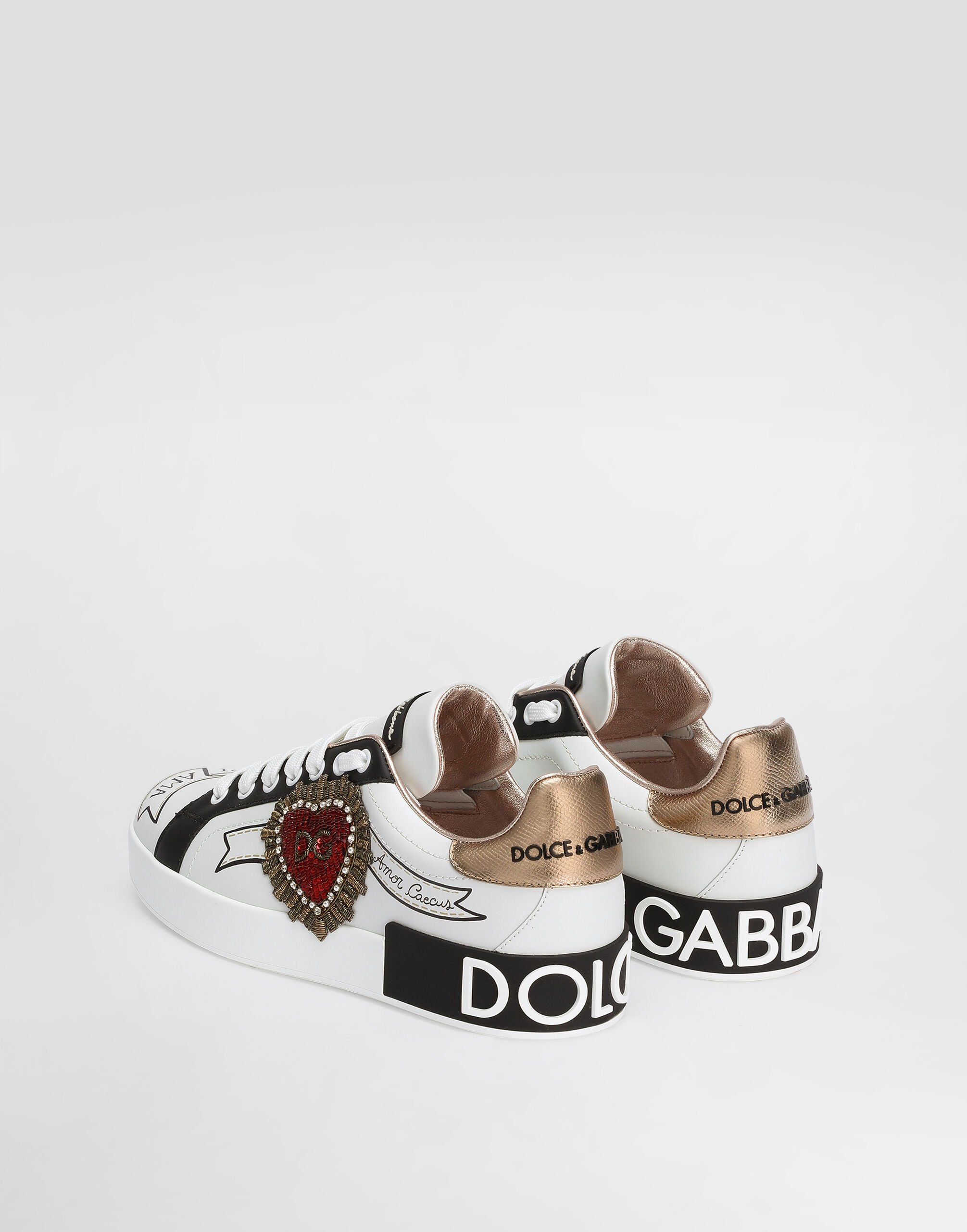 Sneakers with Embroidered Patch - Women's Shoes | Dolce&Gabbana