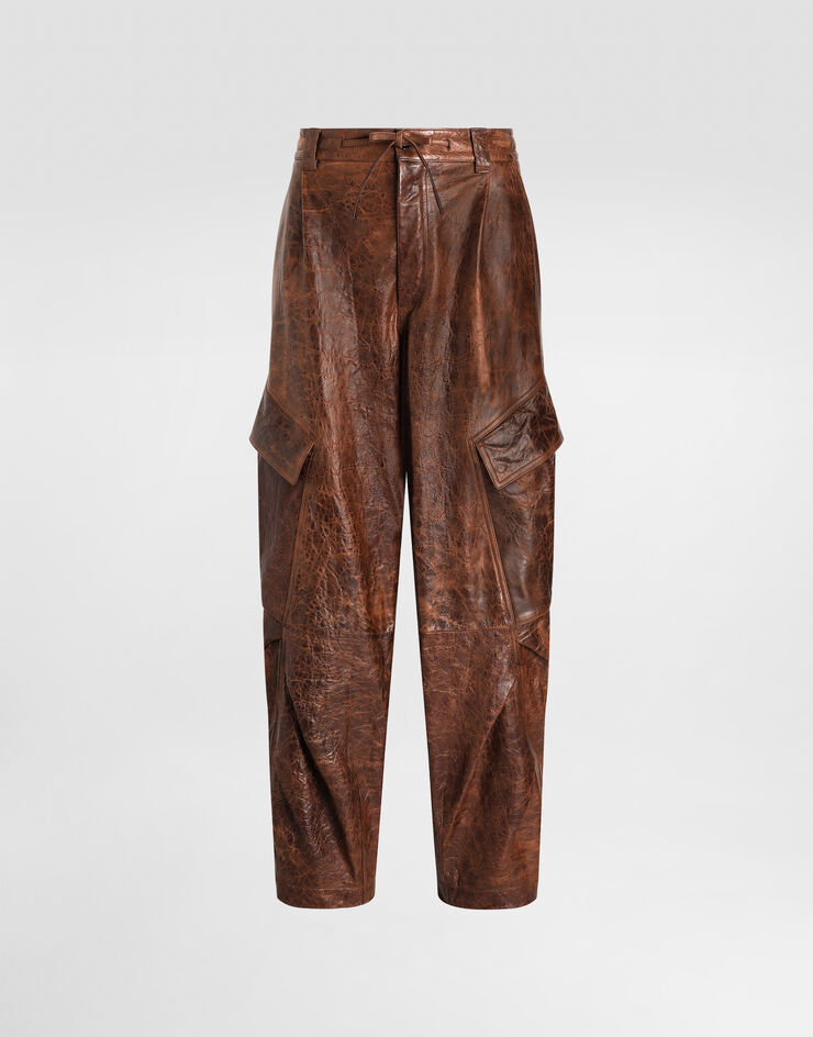 Dolce & Gabbana Lambskin trousers Brown GP1Y2LHUL00