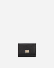 Dolce & Gabbana Dauphine calfskin wallet with branded tag Pink BI0330AV967