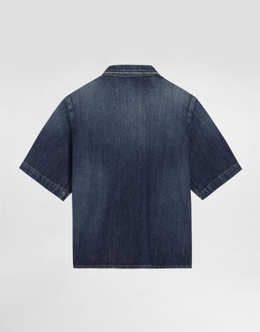 Dolce & Gabbana Denim shirt with patch Multicolor L44S77LDD66