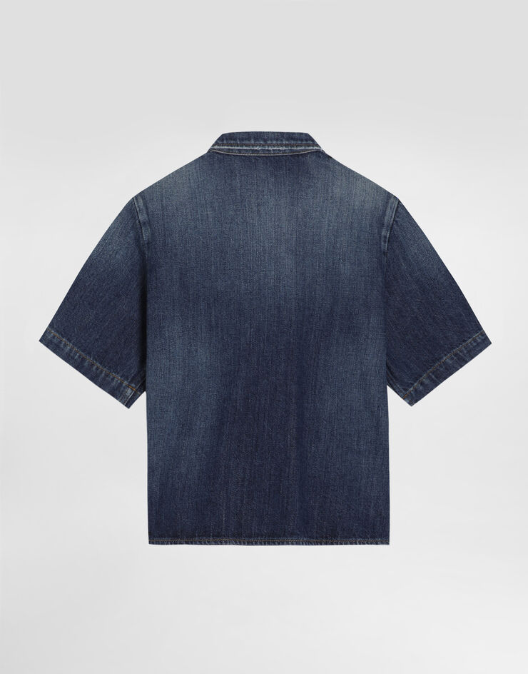 Dolce & Gabbana Denim shirt with patch Multicolor L44S77LDD66