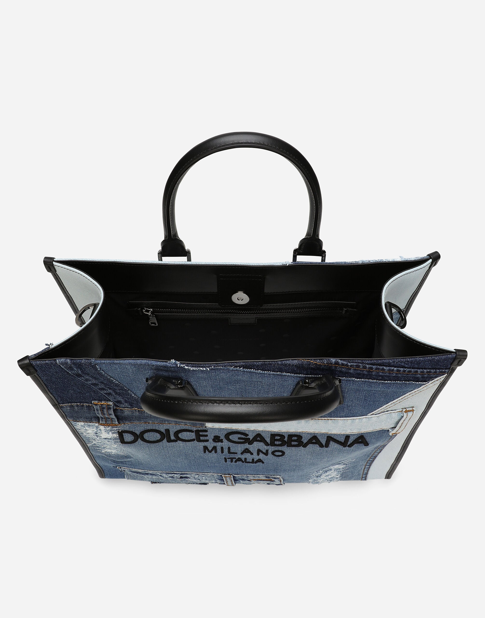ブルーのメンズ Large denim patchwork shopper | Dolce&Gabbana®