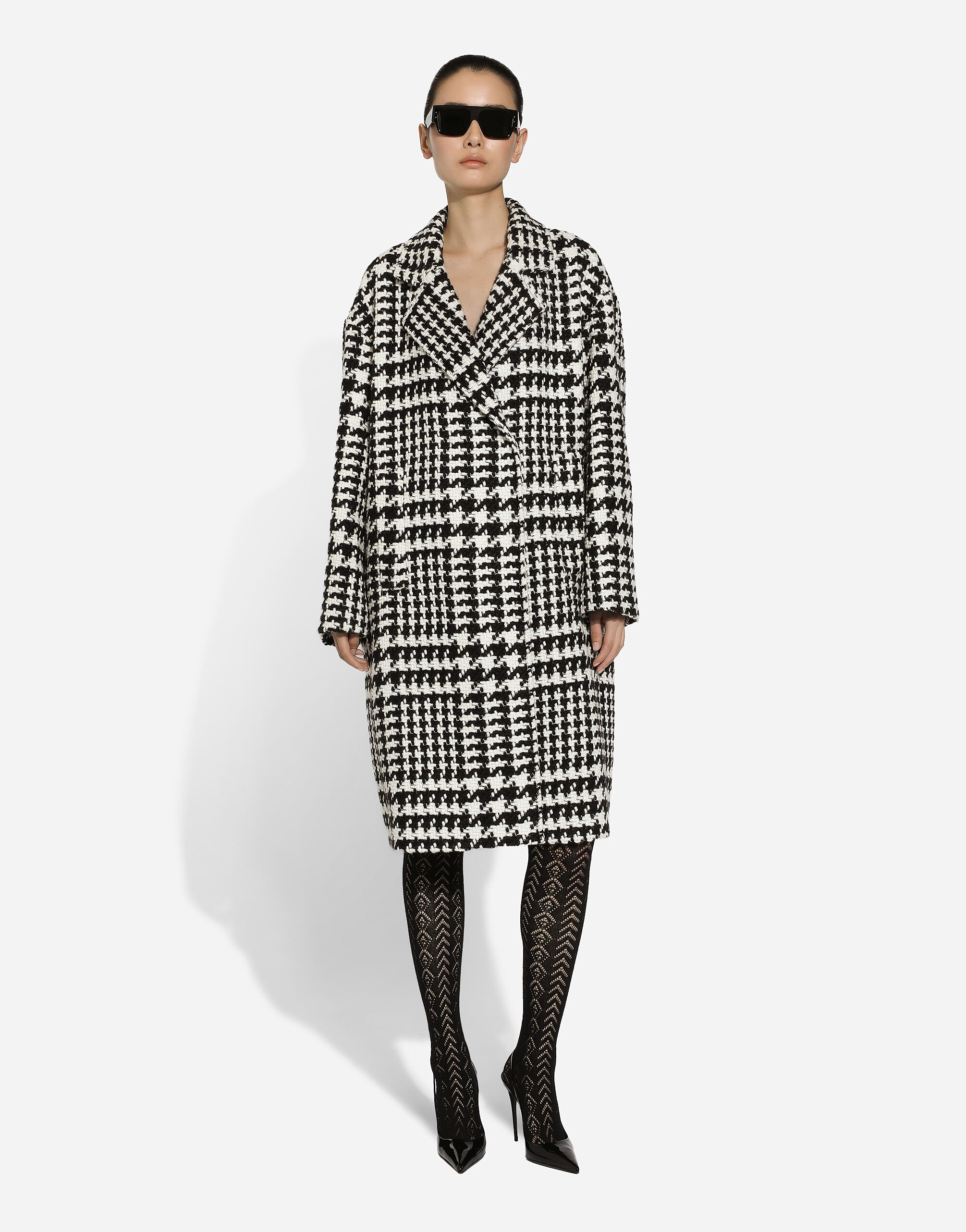 美品】DOLCE&GABBANA ツイードロングコート レッド ベルト 40