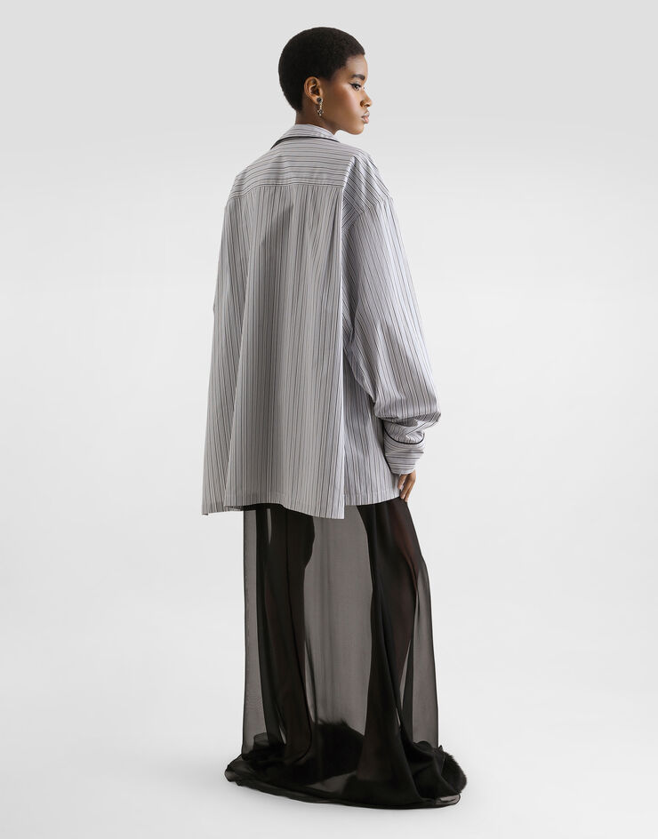 Dolce & Gabbana Long chiffon dress Black F615MTFU1AT