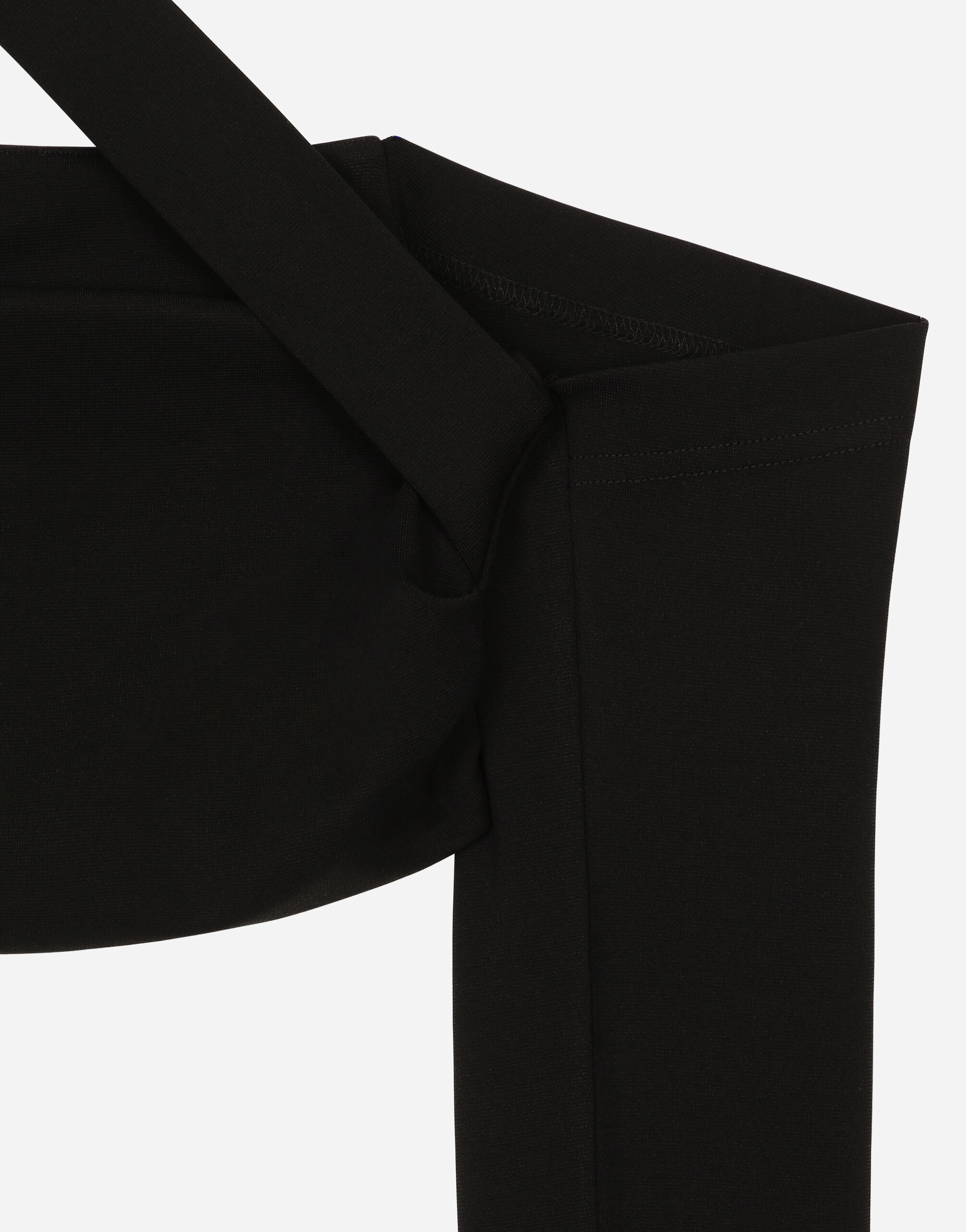 Viscose top with sleeve details in Black for Women | Dolce&Gabbana® US