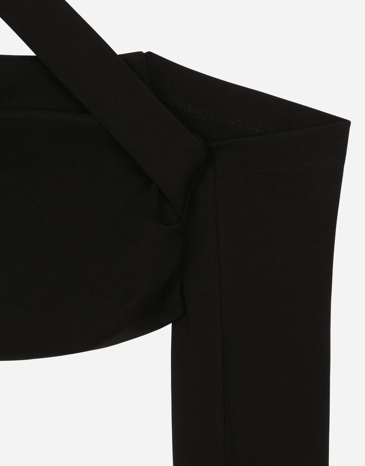 Dolce & Gabbana Топ из вискозы с длинными съемными рукавами черный F772NTFURL6