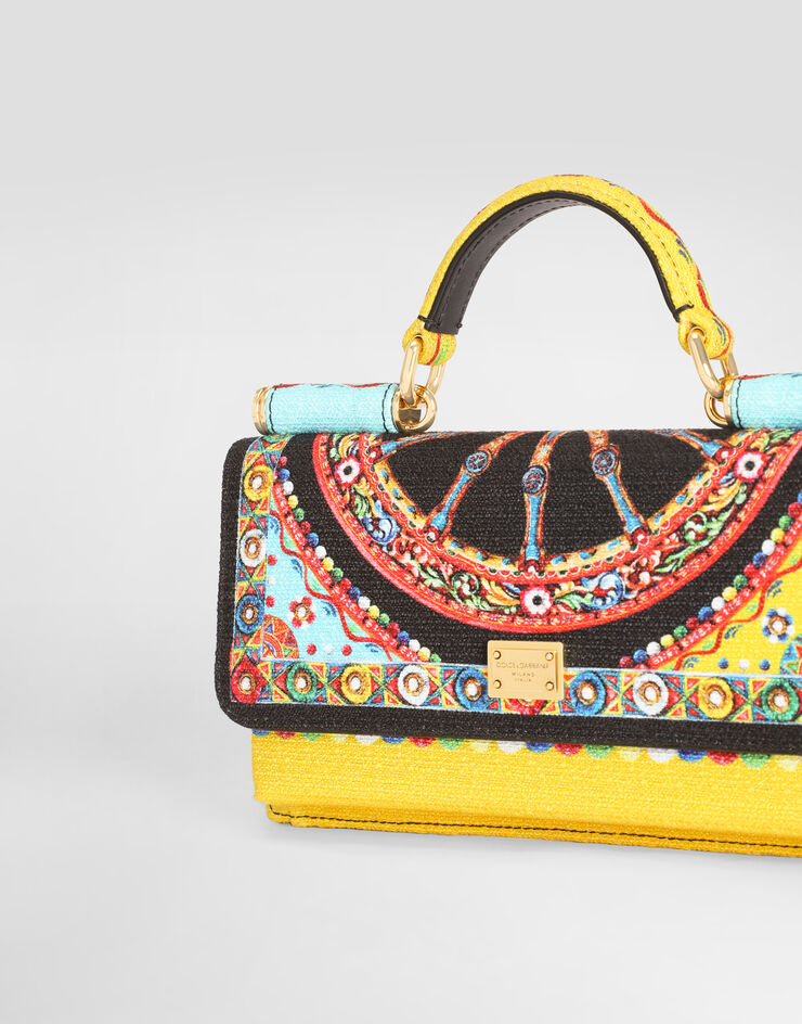 Dolce & Gabbana Handytasche aus Canvas mit Carretto-Print Multicolor BI3280A0890