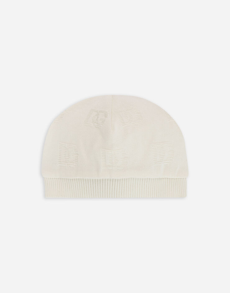 Dolce & Gabbana Hat with jacquard DG logo White LNJH68G7EY9
