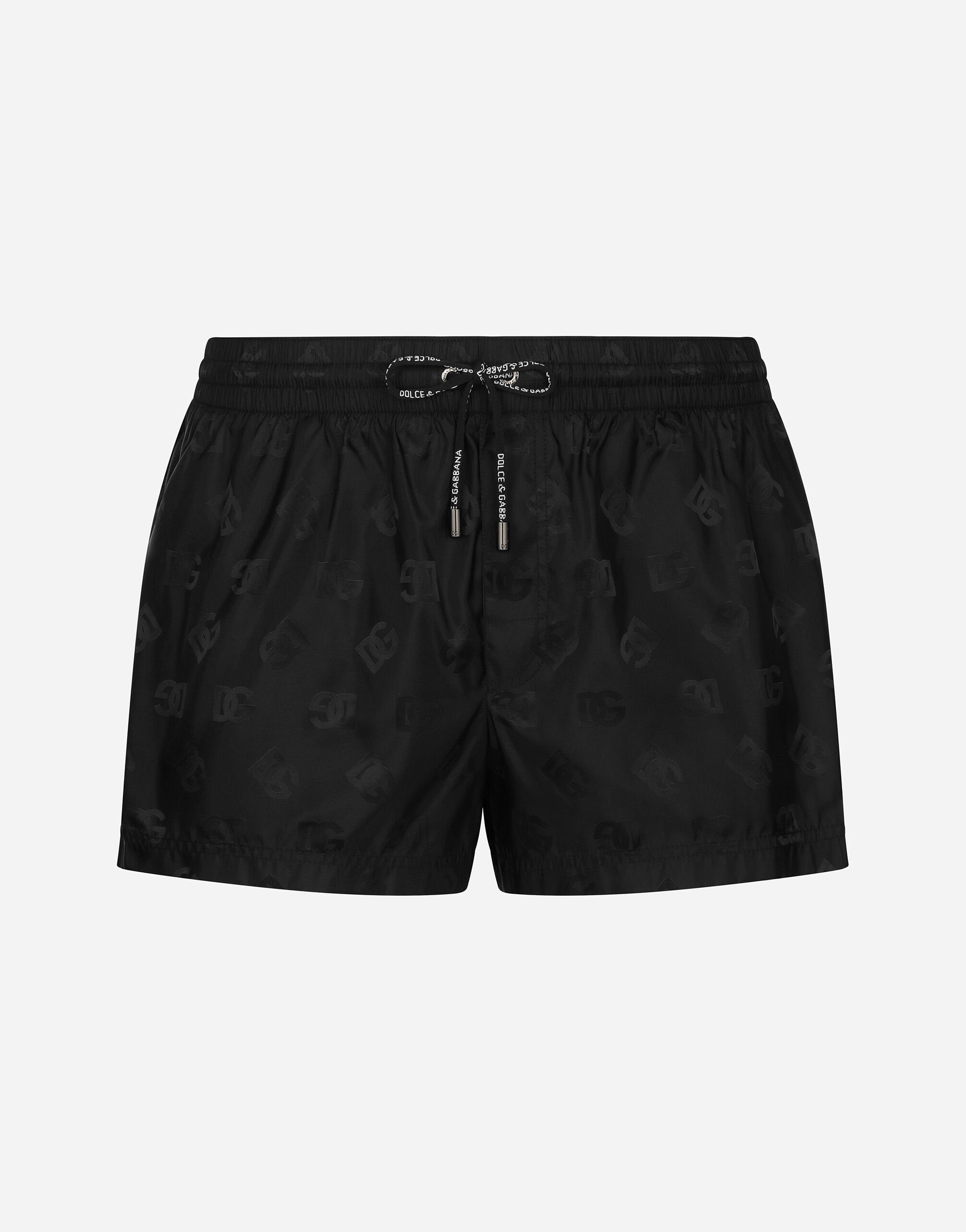 Dolce & Gabbana Short swim trunks with jacquard DG Monogram Print M4E68TISMF5