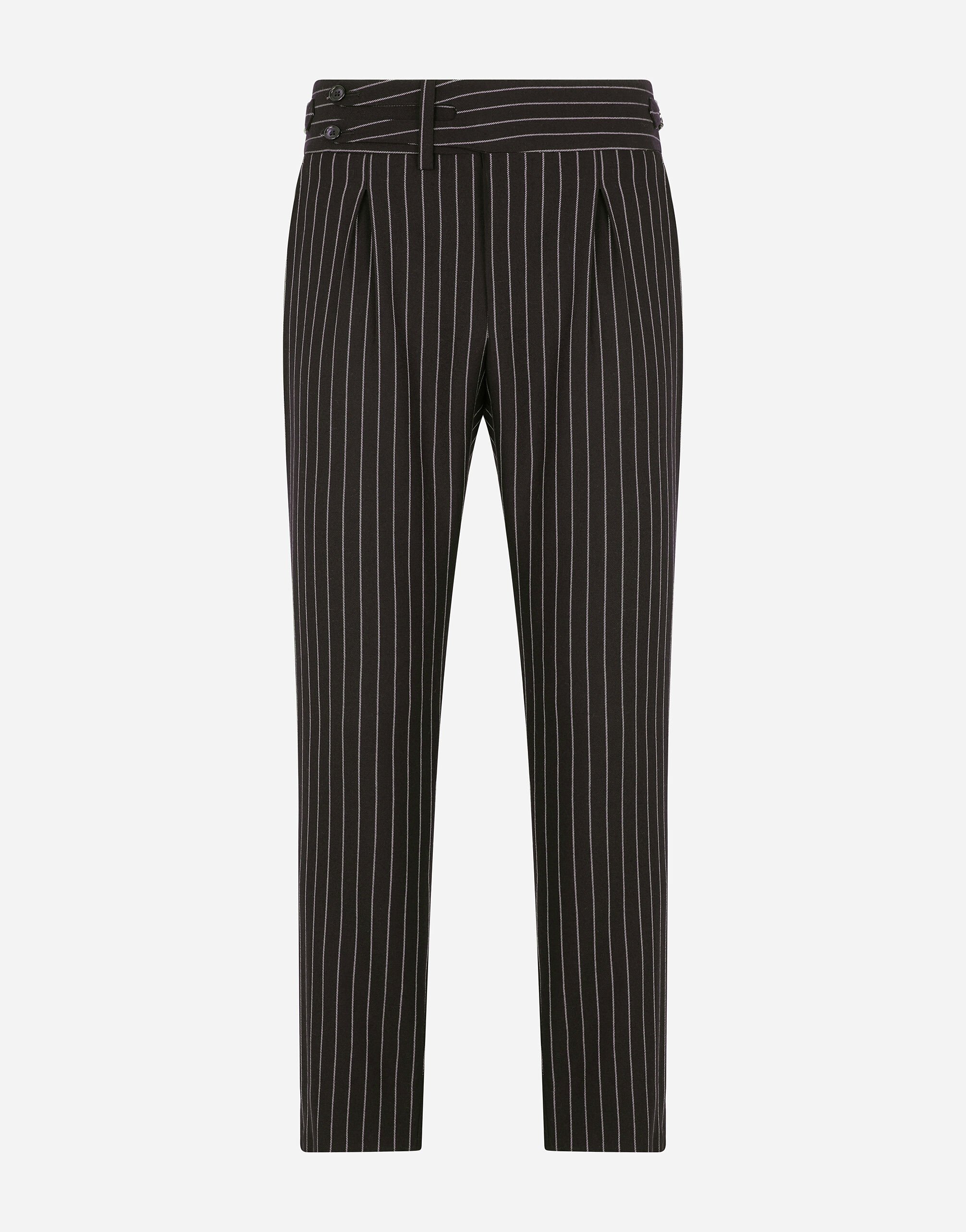 パンツ DOLCE & GABBANA BLACK WOOL PANTS Stretch wool straight-leg pants in Black for Men