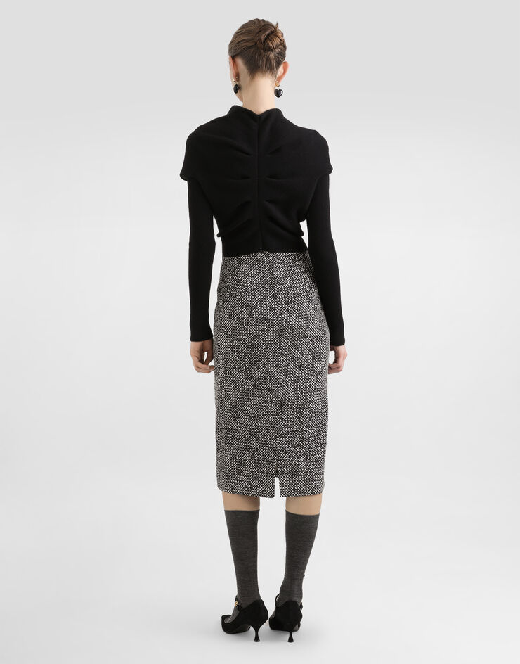 Dolce & Gabbana Heavy crêpe dress with damier print Multicolor F6TVSTFSA73