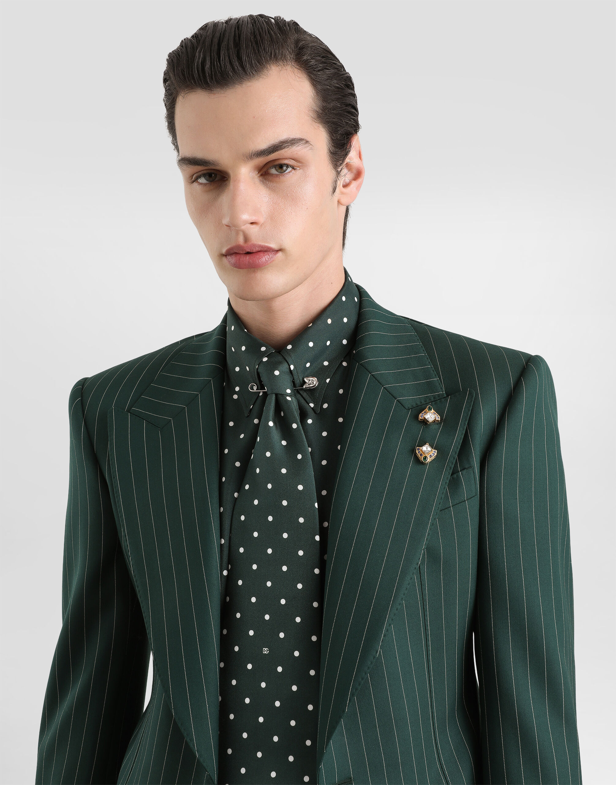 Single-breasted Martini suit in pinstriped wool - thumbnail 4