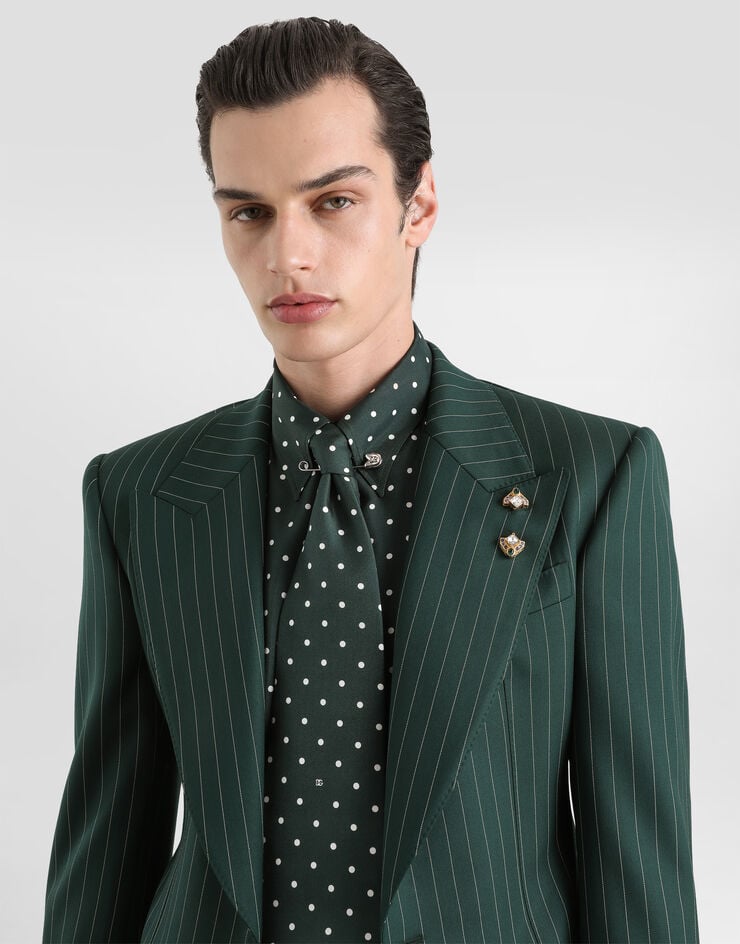 Dolce & Gabbana Martini 싱글 브레스티드 수트 울 소재 핀스트라이프 효과 Dolce & Gabbana Martini 싱글 브레스티드 수트 울 소재 핀스트라이프 효과 멀티 컬러 GK063TFRBC0