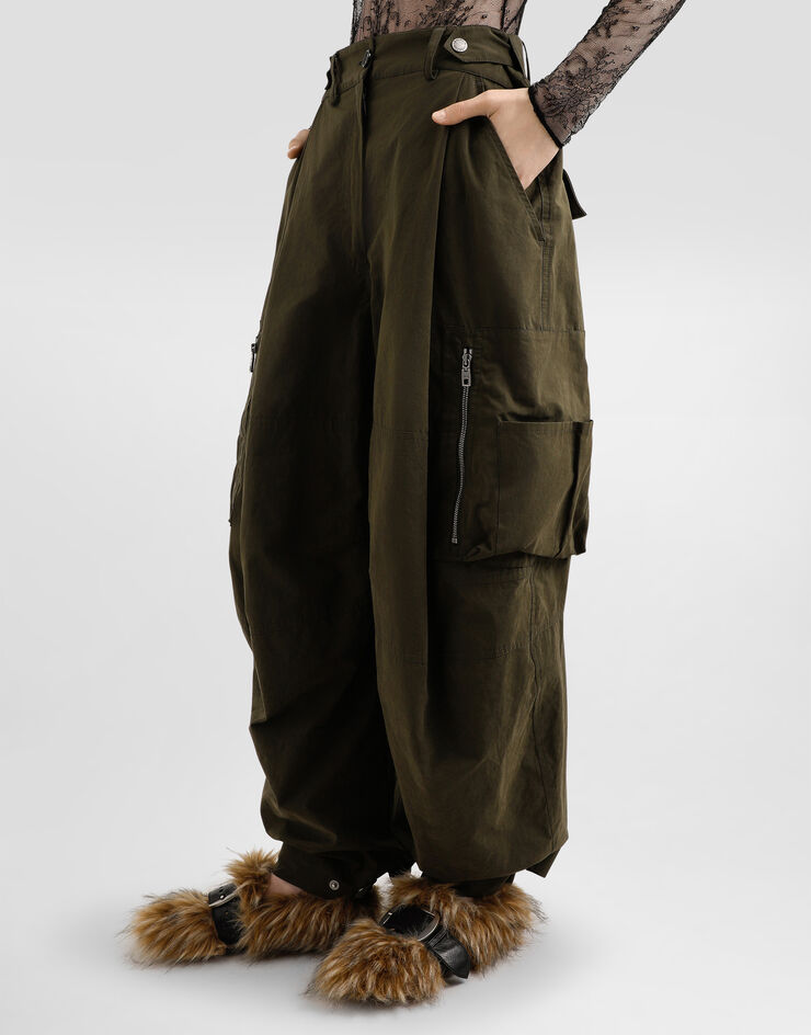 Dolce & Gabbana Waxed faille cargo pants Brown FTDF3THUMS8