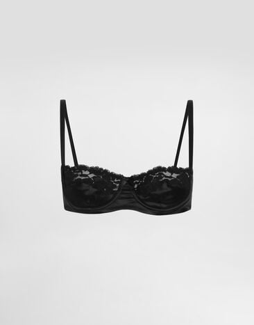 Dolce & Gabbana Sujetador balconette de raso y encaje Negro O1E15TON07M