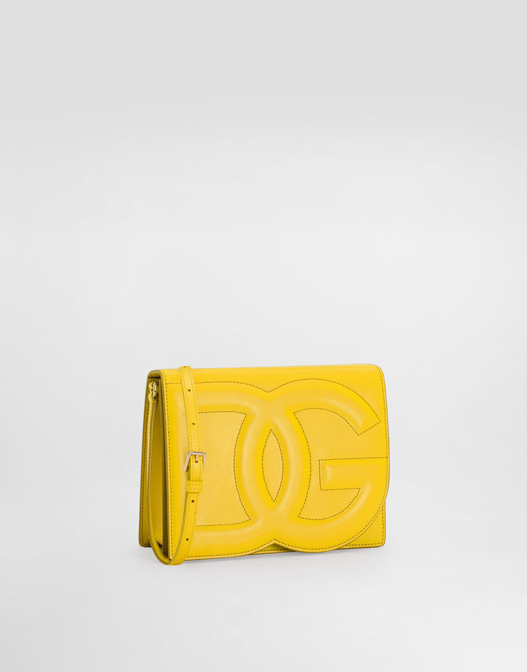 Dolce & Gabbana Umhängetasche DG Logo Bag aus Kalbsleder Gelb BB7287AW576