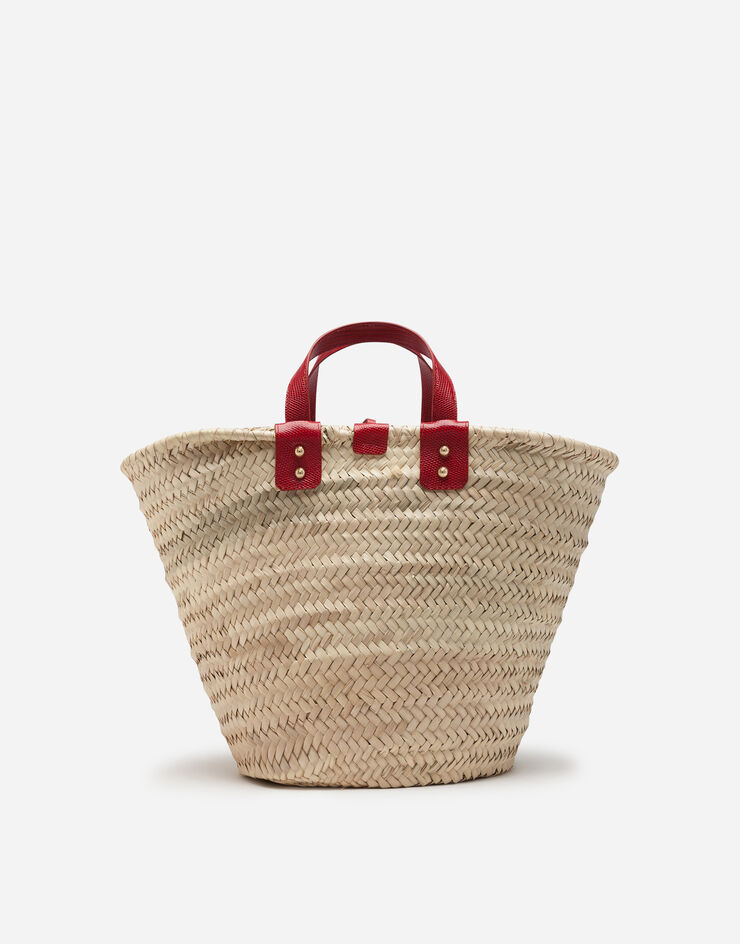 Dolce & Gabbana Kendra coffa bag in straw with thread embroidery Multicolor BB5888AJ965