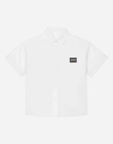Dolce & Gabbana Camisa de popelina con placa con logotipo Imprima L44S10FI5JO