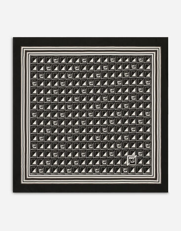 Dolce & Gabbana Silk pocket square with micro-design print Multicolor GT149EG0WU1