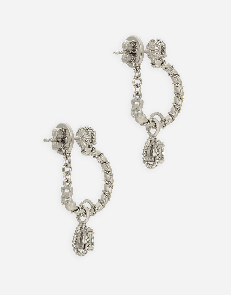 Dolce & Gabbana Pendientes Easy Diamond en oro blanco de 18 kt con diamantes Blanco WEQD3GWDIA1